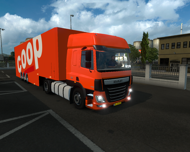 ets2 Daf CF 4x2 + 2Win Trailer COOP Supermarkten  prive skin ets2