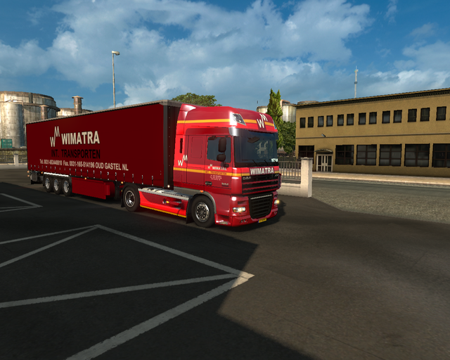 ets2 Daf Xf 105 4x2 + schuifzeil trailer Wimatra t prive skin ets2