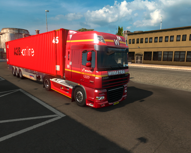 ets2 Daf Xf 105 4x2 + 45ft container Wimatra trans prive skin ets2