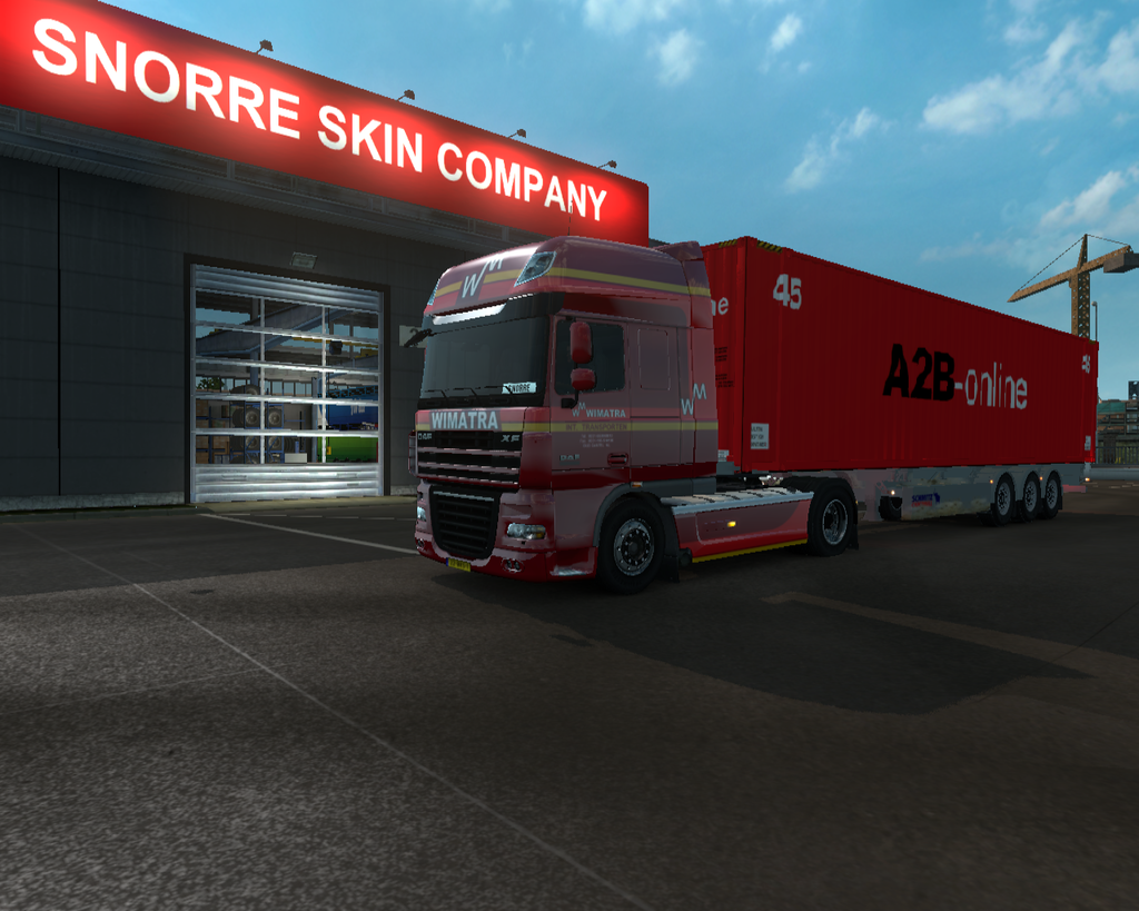 ets2 Daf Xf 105 4x2 + 45ft container Wimatra trans - prive skin ets2