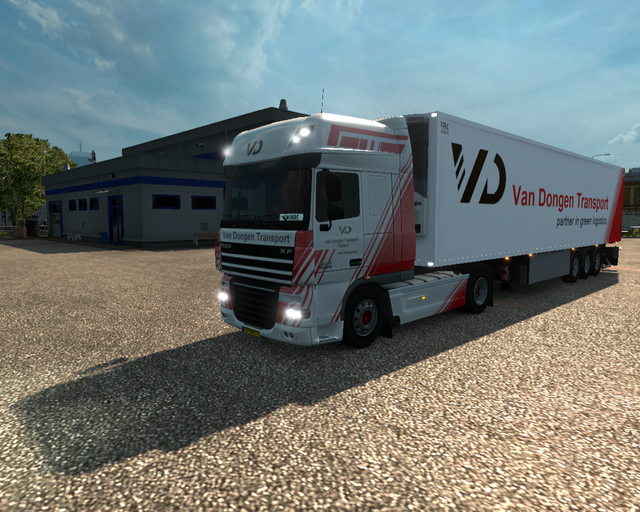 ets2 Daf XF 105 4x2 + Coolliner van Dongen transpo prive skin ets2