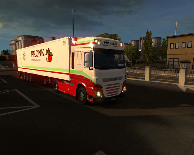 ets2 Daf XF euro6 + Schmitz Coolliner Pronk Groent prive skin ets2