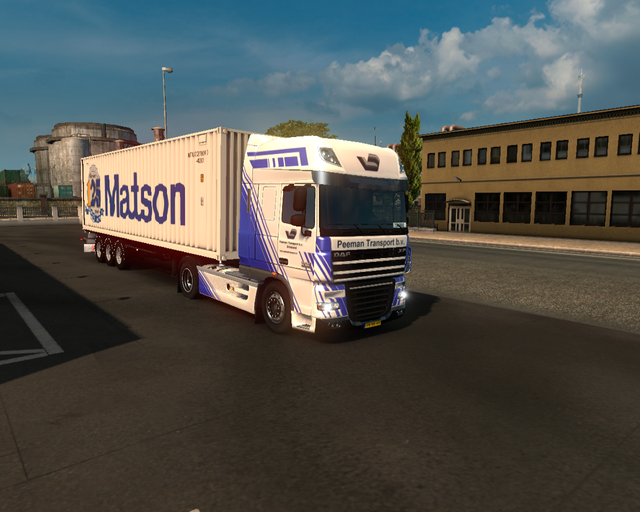 ets2 Daf XF105 4x2 + Container trailer Peeman Tran prive skin ets2