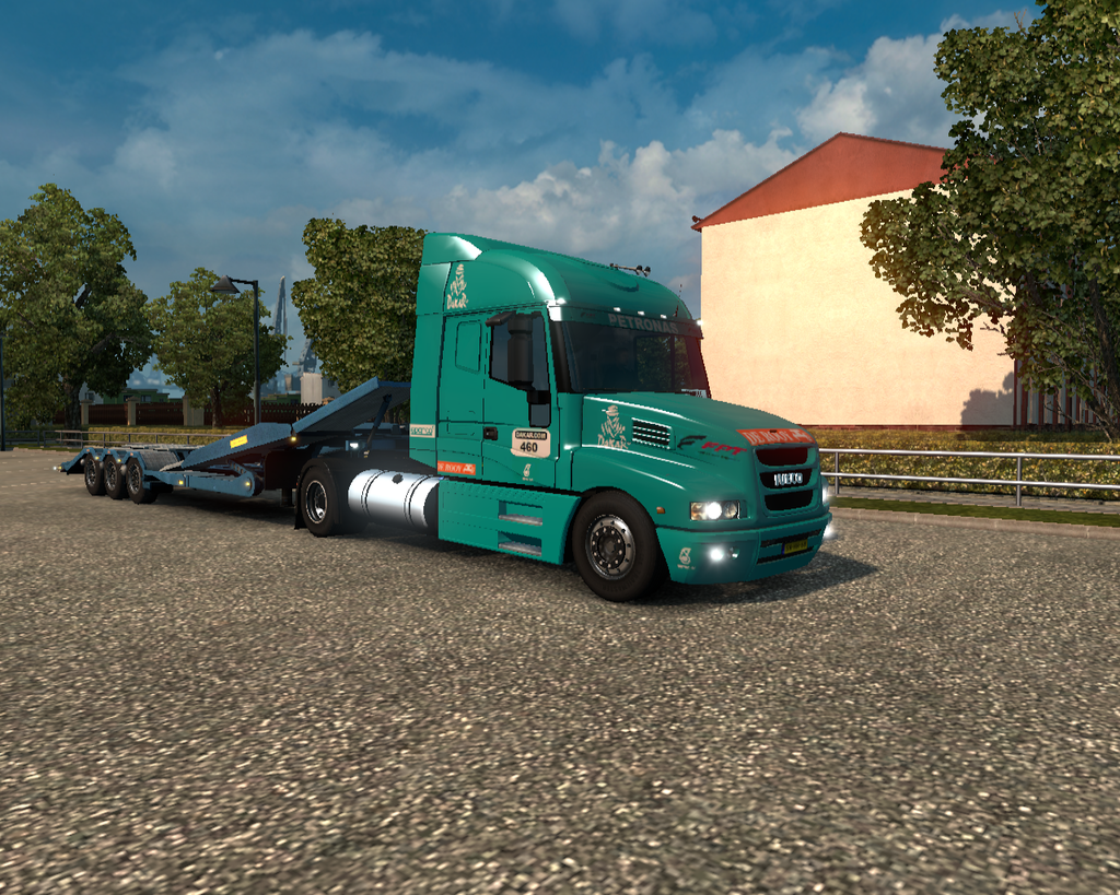 ets2 Iveco Strator 4x2 + empty Trucktransporter Da - prive skin ets2