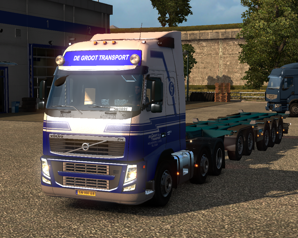 ets2 Volvo Fh 6x2 + empty d-tec trailer De Groot t - prive skin ets2