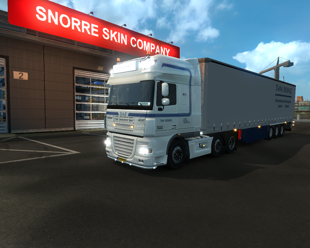 ets2 Daf XF 105 6x2 + Schuifzeil trailer Twan Bier prive skin ets2