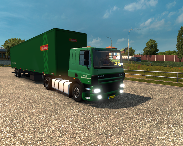 ets2 Daf CF85 Lowroof 4x2 + 2 asser trailer Verkad prive skin ets2