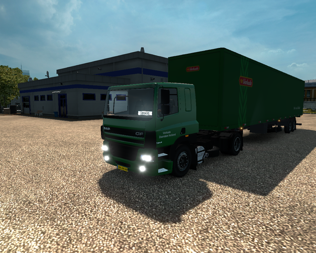 ets2 Daf CF85 Lowroof 4x2 + 2 asser trailer Verkad prive skin ets2