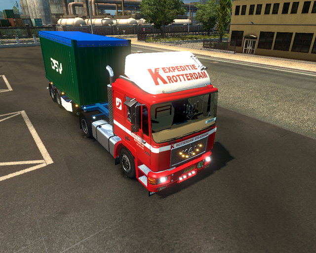 ets2 Man F90 4x2 + 2 asser containertrailer K E Ex prive skin ets2