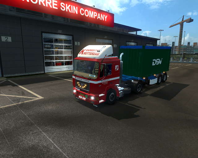 ets2 Man F90 4x2 + 2 asser containertrailer K E Ex prive skin ets2