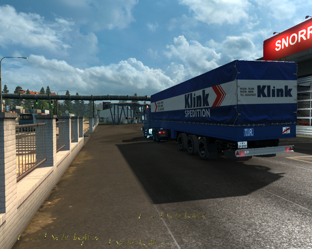 ets2 Scania 113H 6x4 + 3 achsplane trailer Klink S prive skin ets2