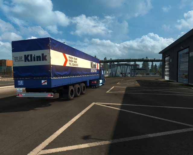 ets2 Scania 113H 6x4 + 3 achsplane trailer Klink S prive skin ets2