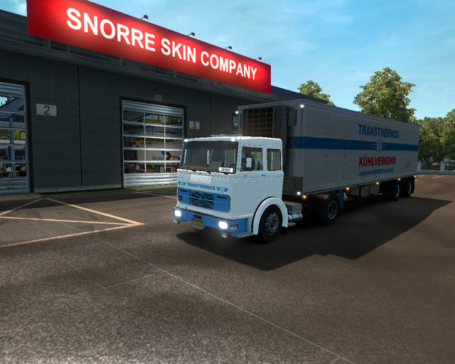 ets2 Mercedes LPS 1632 4x2 + 2 asser koeltrailer T prive skin ets2