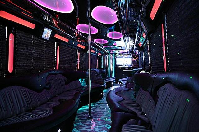 Party Bus with poles PartyBus US rental vehicles in fleet