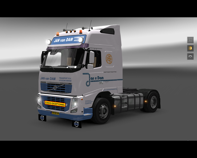 ets2 Volvo FH16 4x2 Jan van Dam Transport b.v prive skin ets2