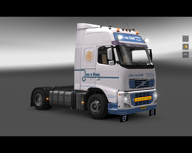 ets2 Volvo FH16 4x2 Jan van Dam Transport b.v prive skin ets2