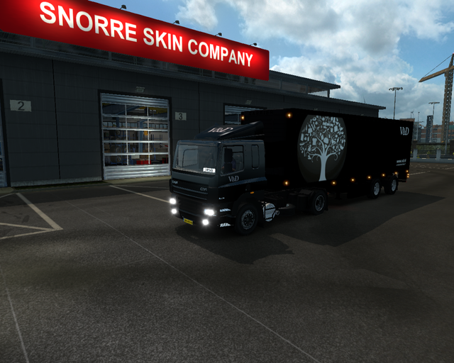 ets2 Daf CF lowroof 4x2 + 2 asser trailer V&D Holl prive skin ets2