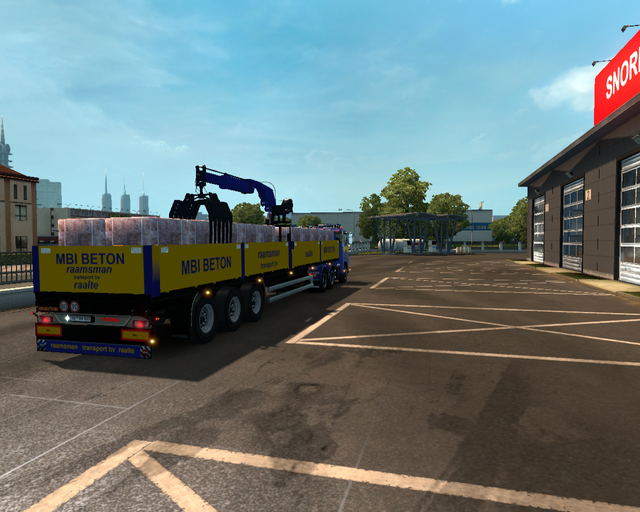 ets2 Scania 141 V8 6x4 + steen trailer Raamsman Tr prive skin ets2