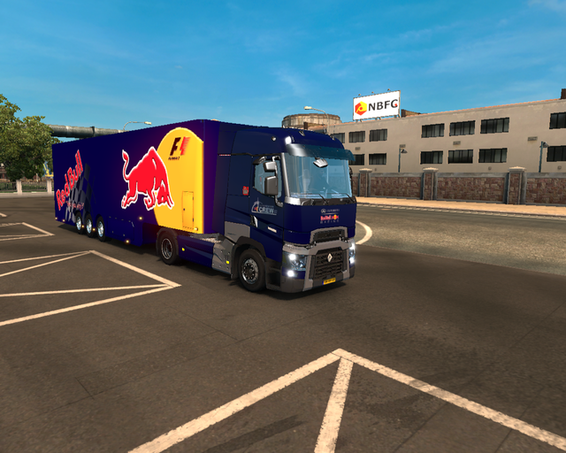 ets2 Renault T 4x2 + 2win Dubbeldekker RedBull F1  prive skin ets2