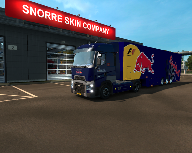 ets2 Renault T 4x2 + 2win Dubbeldekker RedBull F1  prive skin ets2