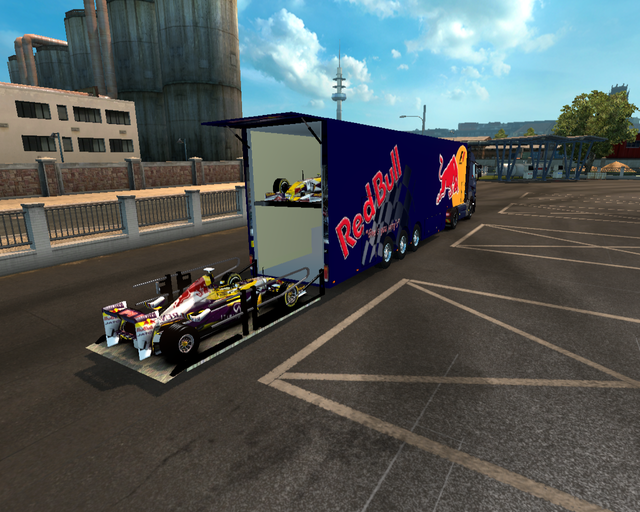 ets2 Renault T 4x2 + 2win Dubbeldekker RedBull F1  prive skin ets2