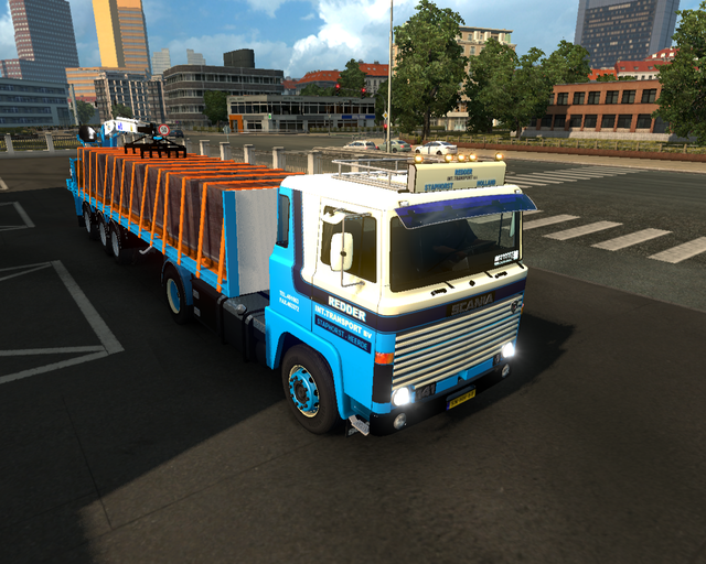 ets2 Scania 141 4x2 V8 + Floor Stenentrailer Redde prive skin ets2