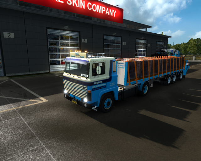 ets2 Scania 141 4x2 V8 + Floor Stenentrailer Redde prive skin ets2