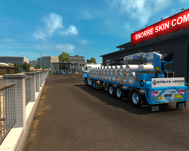 ets2 Daf 2800 4x2 + Floor trailer rioleringsbuizen prive skin ets2