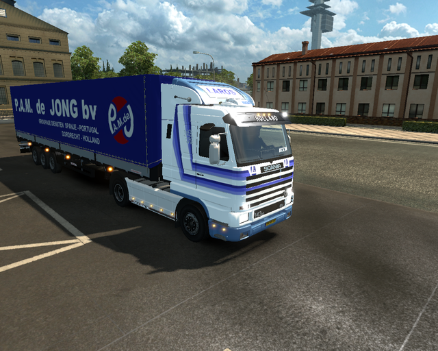 ets2 Scania 143M v8 4x2 Laros transport bv Holland prive skin ets2