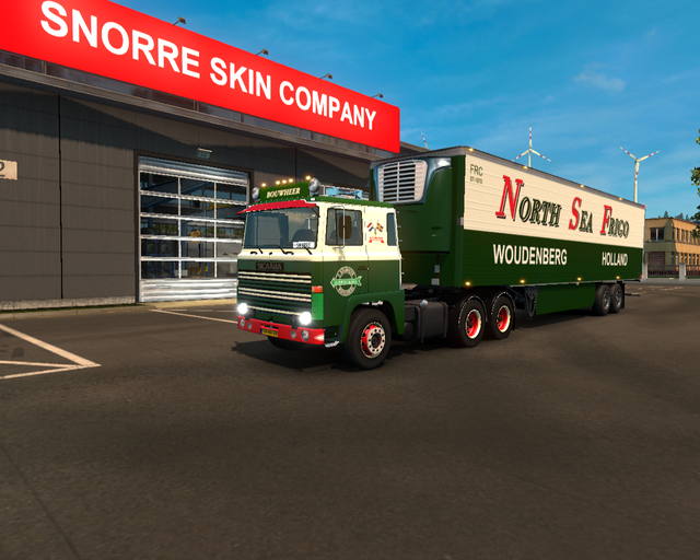 ets2 Scania 143 V8 6x4 + 2asser koeltrailer G prive skin ets2