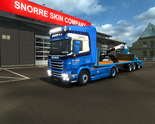 ets2 Scania R360 4x2 + Lege steentrailer ( Floor)  prive skin ets2