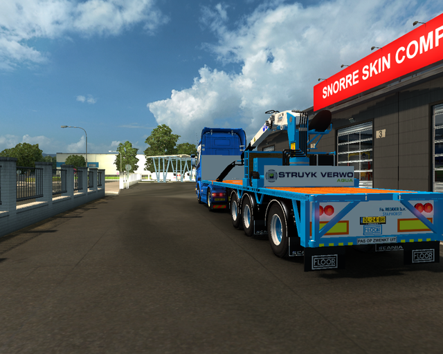 ets2 Scania R360 4x2 + Lege steentrailer ( Floor)  prive skin ets2