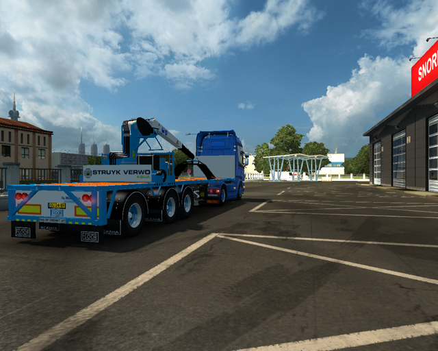 ets2 Scania R360 4x2 + Lege steentrailer ( Floor)  prive skin ets2