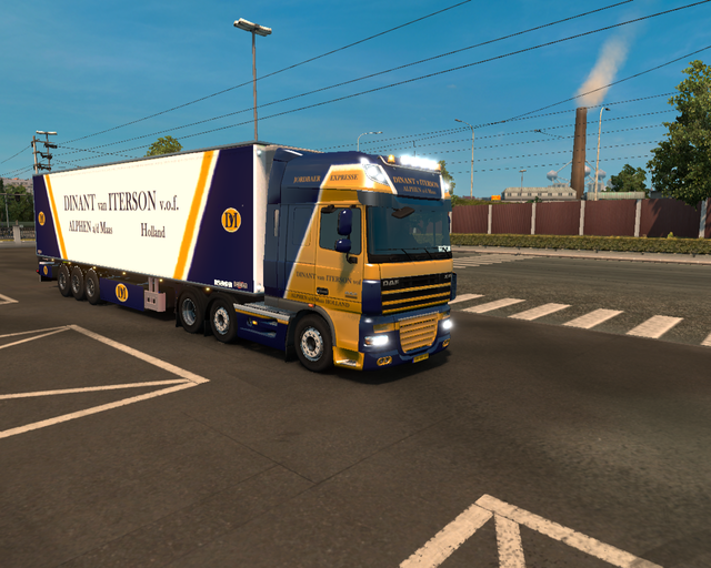 ets2 Daf  XF 105 6x2 +Cherau koeltrailer Dinant v  prive skin ets2