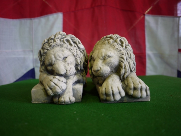 Antique Style Stone Statue Lions after Canova BYgones