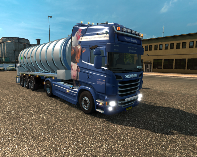 ets2 Scania R + Mesttrailer Distrimest Harry Gerri prive skin ets2