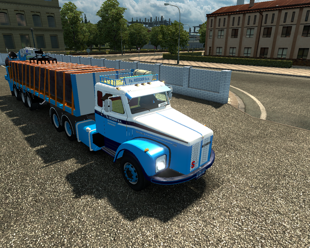 ets2 Scania 111 Super Torpedo 6x4 + Steentrailer R prive skin ets2