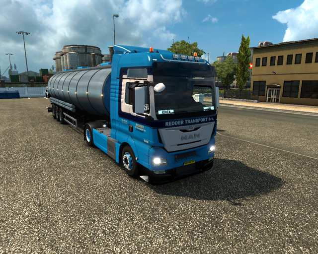 ets2 Man TGX euro6 4x2 +Tanktrailer Redder Interna prive skin ets2