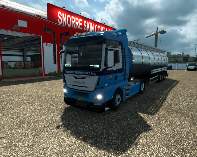 ets2 Man TGX euro6 4x2 +Tanktrailer Redder Interna prive skin ets2