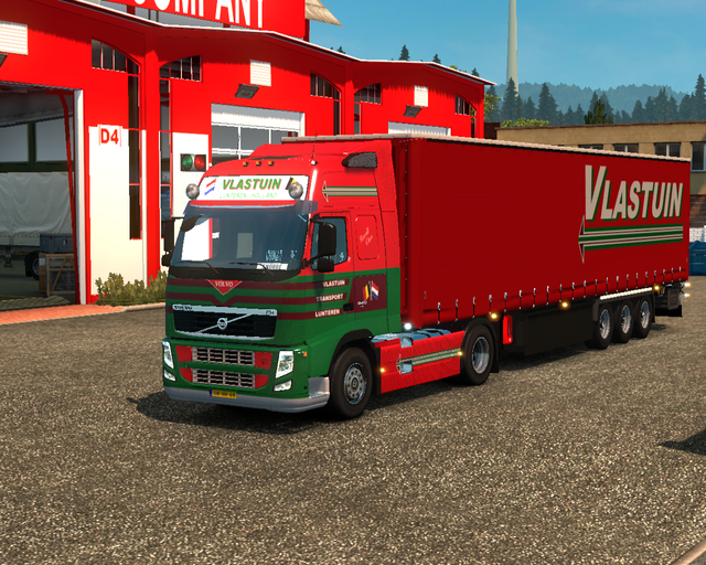 ets2 Volvo Fh + Krone Schuifzeil trailer Vlastuin  prive skin ets2