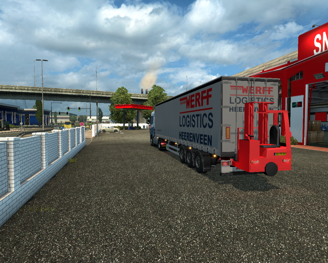 ets2 Daf XF euro6 4x2 + Curtainside forklift van d prive skin ets2