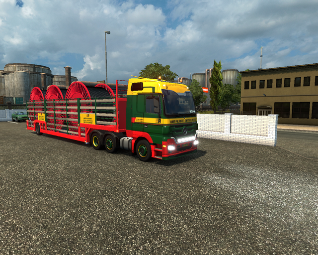 ets2 Mercedes Actros MP3 6x2 + 1 asser Haspeltrail prive skin ets2