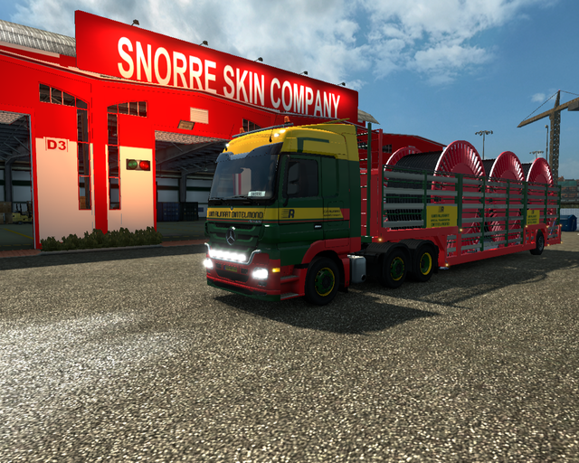 ets2 Mercedes Actros MP3 6x2 + 1 asser Haspeltrail prive skin ets2