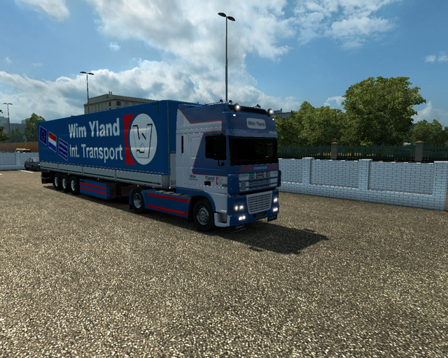 ets2 Daf XF95 Space cab 4x2 + zeiltrailer Wim Ylan prive skin ets2