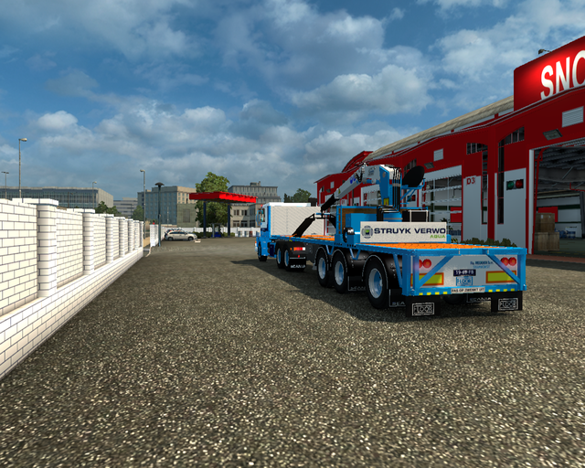 ets2 Scania T 142e 6x4 + Lege Steentrailer Redder  prive skin ets2