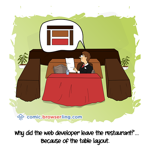 Table Layout - Web Joke Tech Jokes