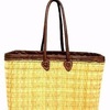 Moroccan Straw Tote Bag Lea... - Picture Box
