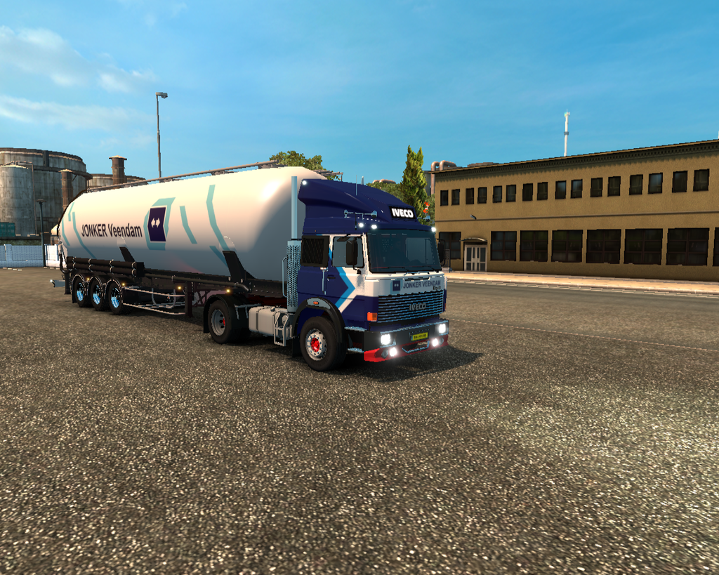 ets2 Iveco Turbostar 190-38 4x2 + Silo trailer Jon - prive skin ets2