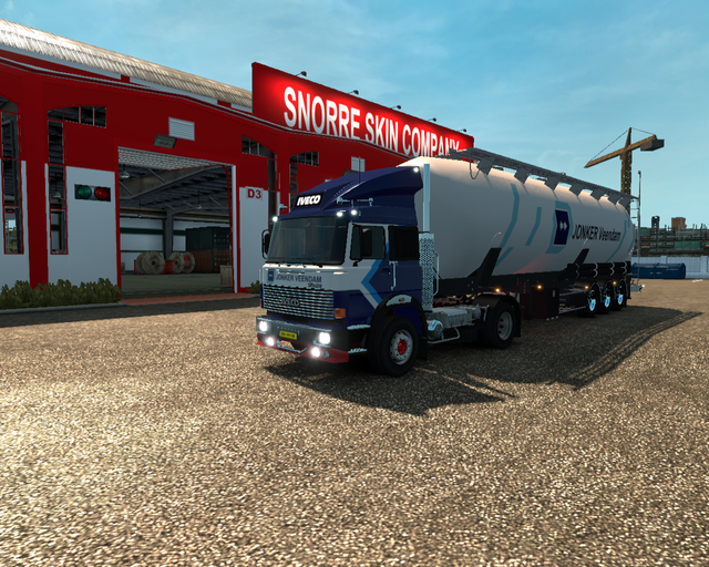 ets2 Iveco Turbostar 190-38 4x2 + Silo trailer Jon prive skin ets2