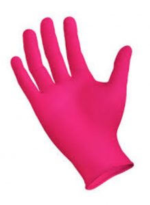 Vibrant Pink P/free Nitrile Gloves 200/BOX Picture Box